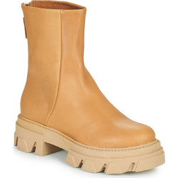 Steve Madden Maryann Γυναικεία Μποτάκια Biker Δερμάτινα Μπεζ με Χοντρό Χαμηλό Τακούνι SM11002070-03001