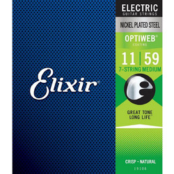 Elixir Strings 19106 Σετ 6 Χορδές Ηλεκτρικής Κιθάρας Nickel Plated Steel 11-59" Medium Tension