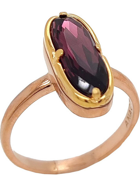 Δαχτυλίδι Anastasios Creations ροζ χρυσό ασήμι 925 με swarovski amethyst No.55 FD736