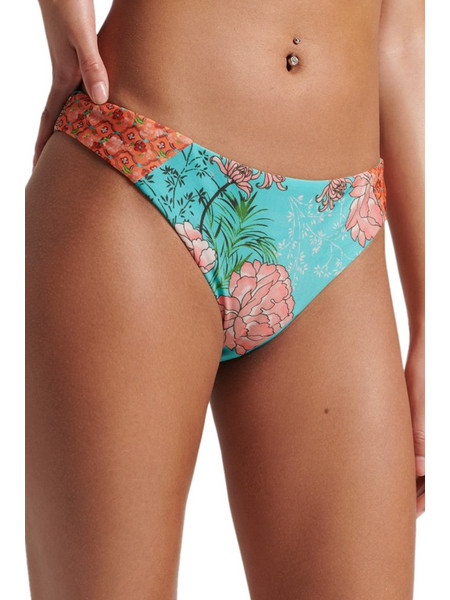 Superdry Vintage Surf Bikini Slip Floral Τιρκουάζ W3010271A-7BO