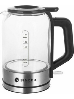 Singer SWK-15010 Γυάλινος Βραστήρας 1.5lt 2200W
