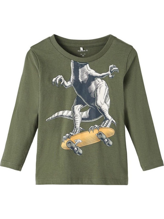 Name It Παιδικό T-Shirt Μακρυμάνικο Χακί 13205923