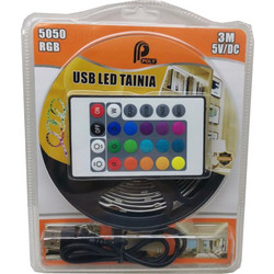 Ταινία LED Τροφοδοσίας USB (5V) RGB Μήκους 3m Τύπου SMD5050