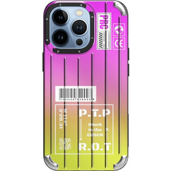 Θήκη iPhone 14 Pro ROCK Gradient Color Pet Series με εξαιρετικά ενυσχιμένες γωνίες Πλάτη από Premium TPU μωβ / κίτρινο