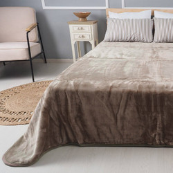 Κουβέρτα βελούδινη μονή 160x220cm deluxe Joli 1800gr Καφέ