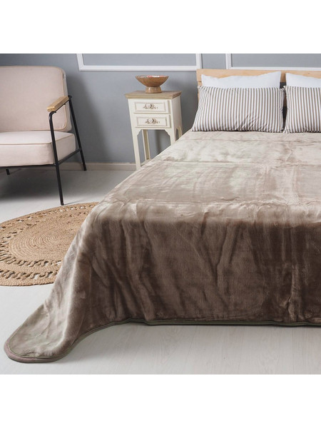 Κουβέρτα βελούδινη μονή 160x220cm deluxe Joli 1800gr Καφέ