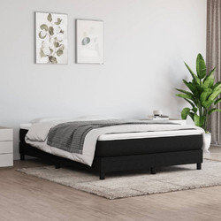vidaXL Κρεβάτι Boxspring Υφασμάτινο με Στρώμα Μαύρο 160x200cm 3144087
