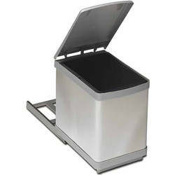 Κάδος Απορριμμάτων Κουζίνας INOX/Πλαστικό Συρόμενος 16L 800-20