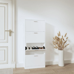 vidaXL Παπουτσοθήκη Ξύλινη Λευκή 59x17x150cm 342518