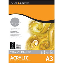 DALER ROWNEY ΜΠΛΟΚ SIMPLY ACRYLIC PAD 190G/M2 29.7x42CM 16Φ