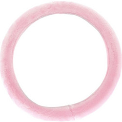 Κάλυμμα τιμονιού ροζ γούνα 37-39cm
