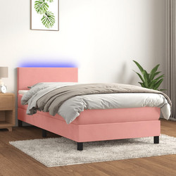 vidaXL Κρεβάτι Boxspring Βελούδινο με Στρώμα 90x200cm 3134266