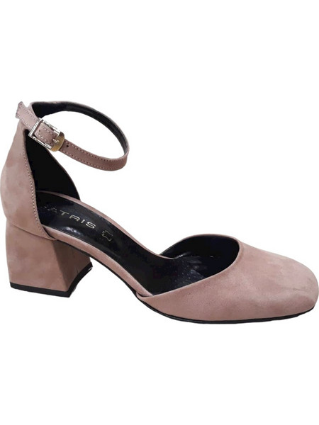 Γόβες suede με χαμηλό τακούνι και μπαρέτα ΒΙ550 Nude