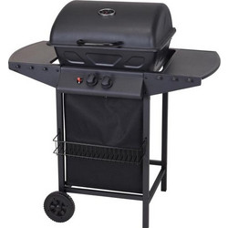 Φορητή Ψησταριά Μπάρμπεκιου BBQ Αερίου με Ροδάκια καπάκι και 2 καυστήρες, 97x55x100cm - Aria Trade