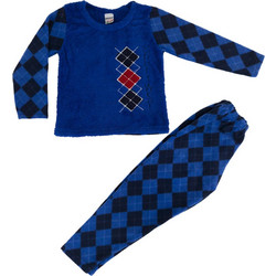 Rhombus αγορίστικη fleece πυτζάμα μπλε W23