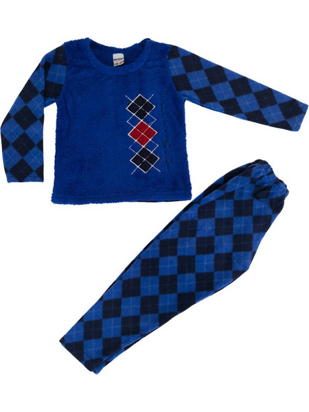 Rhombus αγορίστικη fleece πυτζάμα μπλε W23