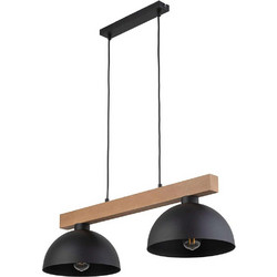 TK Lighting Oslo 4711 Κρεμαστό Φωτιστικό Οροφής Ράγα Δίφωτο E27 Μαύρο