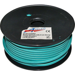 Adeleq Καλώδιο Κορδόνι Διακοσμητικό 2x0.50mm2 Τιμή Ανά Μέτρο Τυρκουάζ 9-025007
