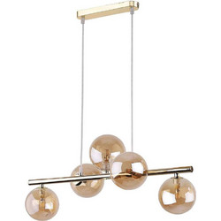 TK Lighting Estera Κρεμαστό Φωτιστικό Οροφής Ράγα Πολύφωτο Χρυσό 4549