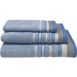 Πετσέτα ΚΟΜΒΟΣ Satin Stripe Πεννιέ 450γρ/m2 100% Cotton Χειρός Light Blue 30x50