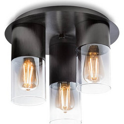 ΦΩΤΙΣΤΙΚΟ ΟΡΟΦΗΣ E27 3x13W led max SATIN BLACK/SMOKY SHADOW IWI 01-2019 REDO 6421681083542