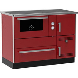Alfa Plam Term 35 Red-Left Ατσάλινη Ξυλόσομπα Καλοριφέρ με Φούρνο 32kW
