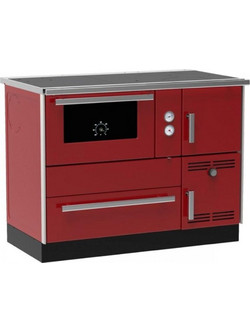 Alfa Plam Term 35 Red-Left Ατσάλινη Ξυλόσομπα Καλοριφέρ με Φούρνο 32kW