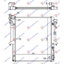 Ψυγειο Νερου 2.5 T.D Αυτοματο (525x635x26) Mitsubishi P/U L200 10-15 - 555006310