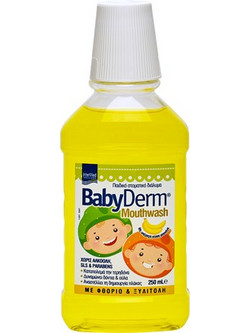 InterMed BabyDerm Banana Παιδικό Στοματικό Διάλυμα Κατά της Πλάκας 250ml