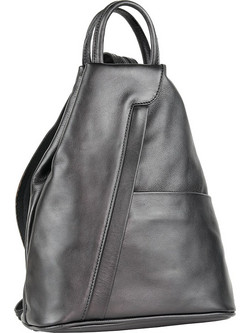 ...γυναικεία δερμάτινη τσάντα πλάτης W-2615-blk