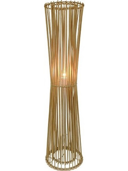 Timber Destyle Boho φωτιστικό δαπέδου rattan με λευκό περίβλημα PVC σε φυσικό χρώμα