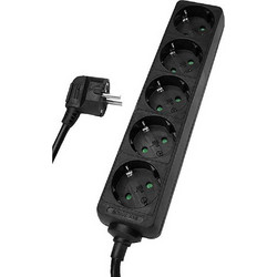 Πολύπριζο Powertech PT-870 5x Schuko 16A με Kαλώδιο 1,5m Black