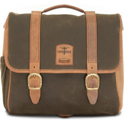 Longride, 'Classic' waxed cotton saddlebag. Khaki