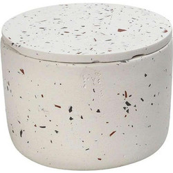 Δοχείο Με Καπάκι TZL111 10x10x9cm White Espiel Τσιμέντο
