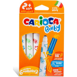 Carioca Baby Μαρκαδόροι Ζωγραφικής για Μωρά 2+ Σετ 6 Χρώματα
