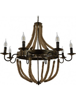 GloboStar Bavarian Πολυέλαιος 8xE14 O87cm με Σχοινί Μπρούτζινος 01405Κωδικός: 17848130