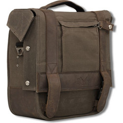 Πλαϊνή Βαλίτσα μοτοσικλέτας και ώμου Burly, Voyager saddlebag. Dark Oak canvas
