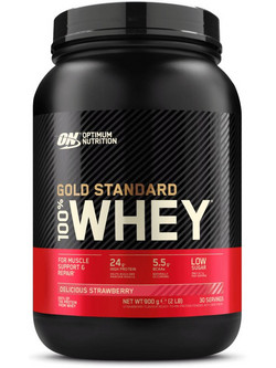 Optimum Nutrition Gold Standard 100% Whey Strawberry Πρωτεΐνη Ορού Γάλακτος Γράμμωσης 908gr