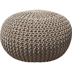 Πουφ Macrame ΚΟΜΒΟΣ με εσωτερικη γέμιση 70x70x45 Beige