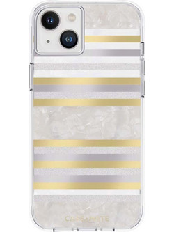 Case-Mate Pearl Stripes MagSafe - Case decorated with mother-of-pearl for iPhone 14 Plus (Pearl Stripes)
