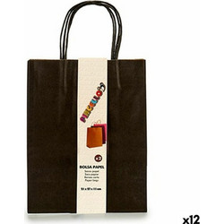 Σετ Τσαντών χαρτί Μαύρο 11 x 36 x 21 cm (12 Μονάδες)
