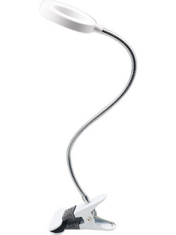 Φωτιστικό για διάβασμα LED 7W 3CCT (by switch) με κλίπ σε λευκό χρώμα D:38cm (3044-WH) - 3044-WH