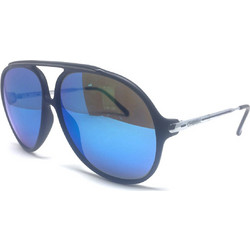 Carrera 5587 90 Ανδρικά Γυαλιά Ηλίου Aviator Κοκάλινα Μεταλλικά Ασημί Μπλε με Μπλε Καθρέπτη Φακό