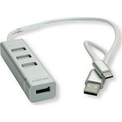 Roline 14.02.5037-10 USB Hub 2.0 USB-A με 4 Θύρες USB-A