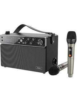 Φορητό Ηχείο Wireless Karaoke BT v5.0 60W 4000mAh Micro-SD 3.5mm και Δύο Ασύρματα Μικρόφωνα