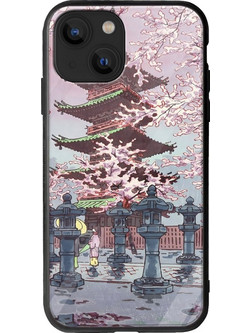 Θήκη Ukiyo-e - Cherry Blossom iPhone 13 Groove TPU (Tempered Glass και TPU)