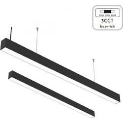 InLight Κρεμαστό Φωτιστικό Οροφής Ράγα Δίφωτο LED Μαύρο 6072-150-BL