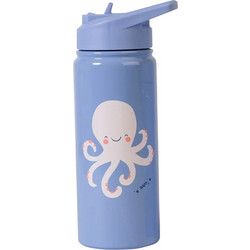 Saro Sea Friends Παιδικό Μπουκάλι Θερμός Ανοξείδωτο BPA Free με Καλαμάκι Μπλε 500ml