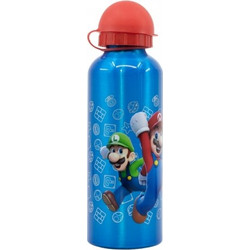 Stor Super Mario Παιδικό Μπουκάλι Αλουμινίου BPA Free Μπλε 530ml
