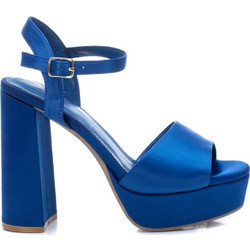 Xti Γυναικεία Πέδιλα Royal Blue με Χοντρό Ψηλό Τακούνι και Φιάπα 141052